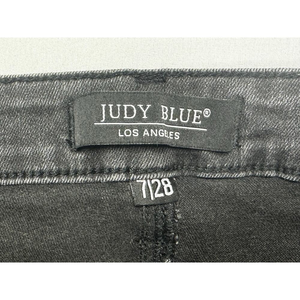 Judy Blue Women's Raw Hem Super Flare Gray Stretch Denim Jeans - 7/28 (28x33.5) - Picture 4 of 6